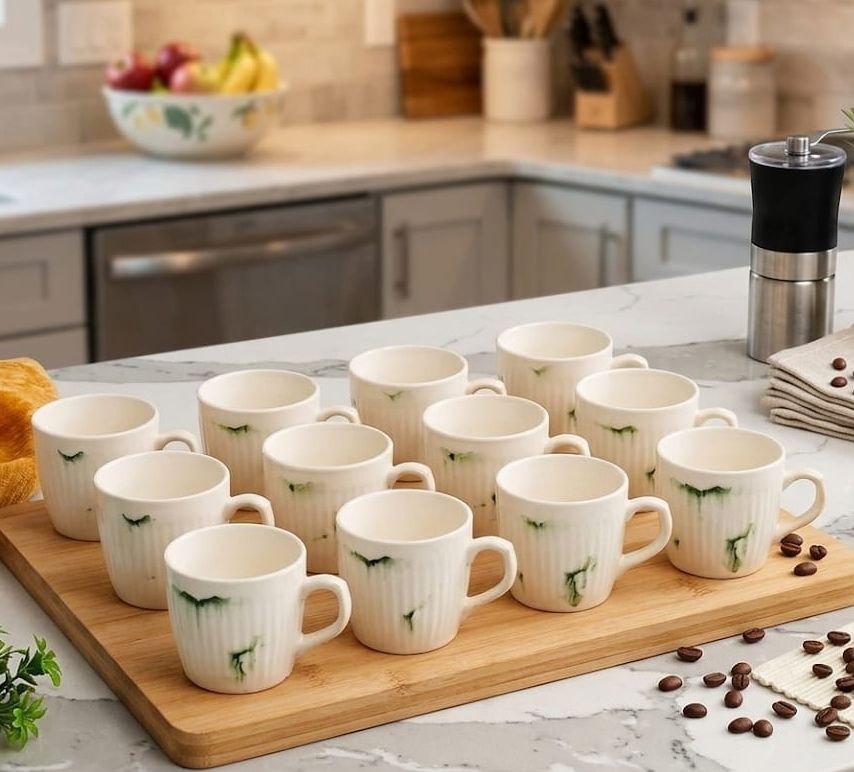 rimjhim Pack of 12 Ceramic Tea cup set 12-picture-23