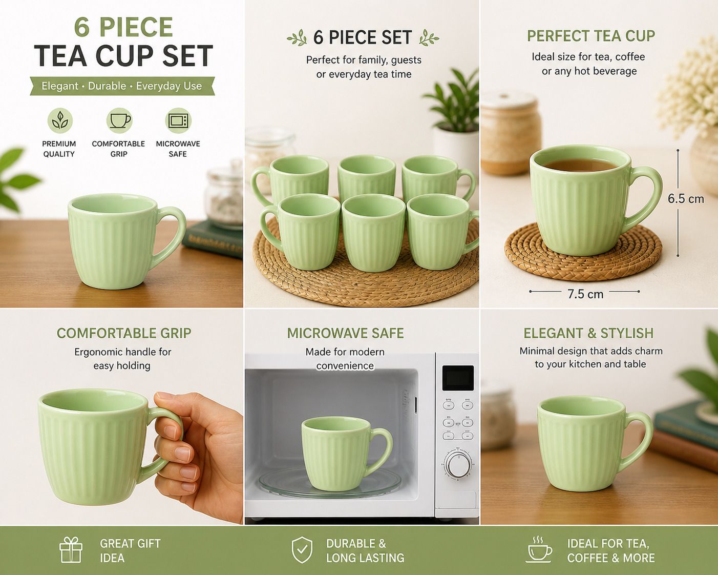 originalceramics Pack of 6 Ceramic ORGCRM-Green-1003-picture-28