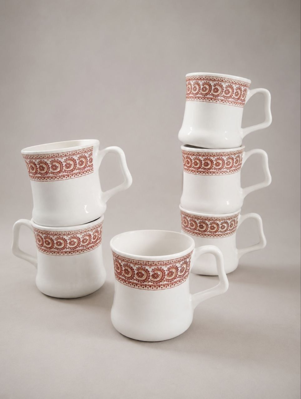 jp sales Pack of 6 Ceramic Royal Heritage Ceramic Tea & Coffee Mug Set-picture-31