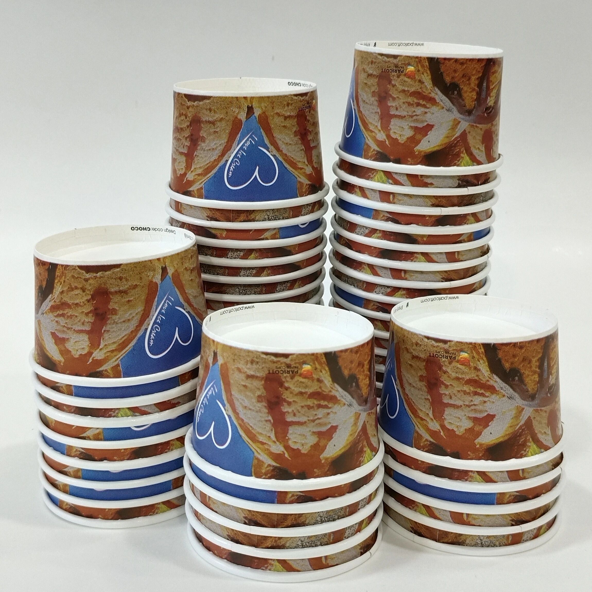 paricott Pack of 100 Paper NEW26_Paricott 100ml Ice Cream Cup Container Heart Design (Pack of 100 Cups)-picture-35