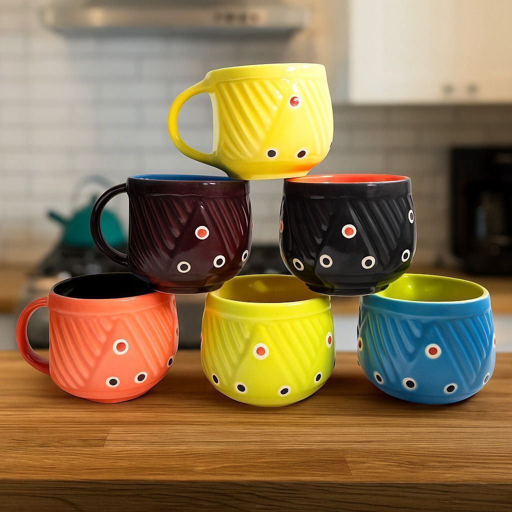 love unlimited Ceramic Tea Cups Set of 6 | Coffee Mugs for Home Office, perfect for gifting-picture-28