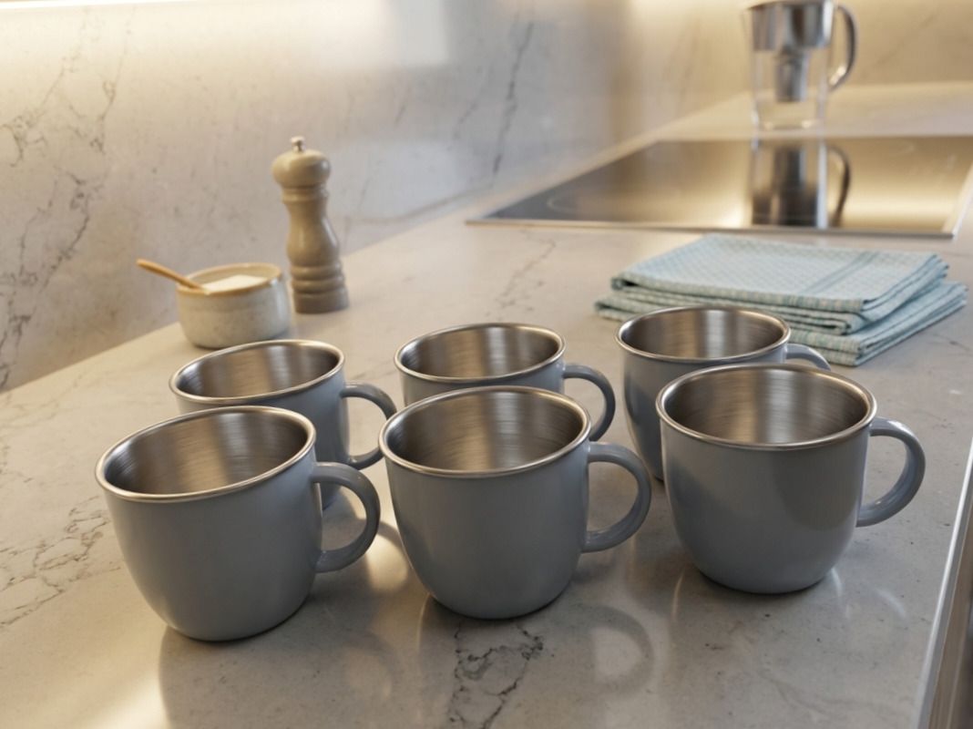Pack of 6 Stainless Steel ASHA ENTERPRISES STAINLESS STEEL PLASTIC CUP PACK OF -6-picture-10