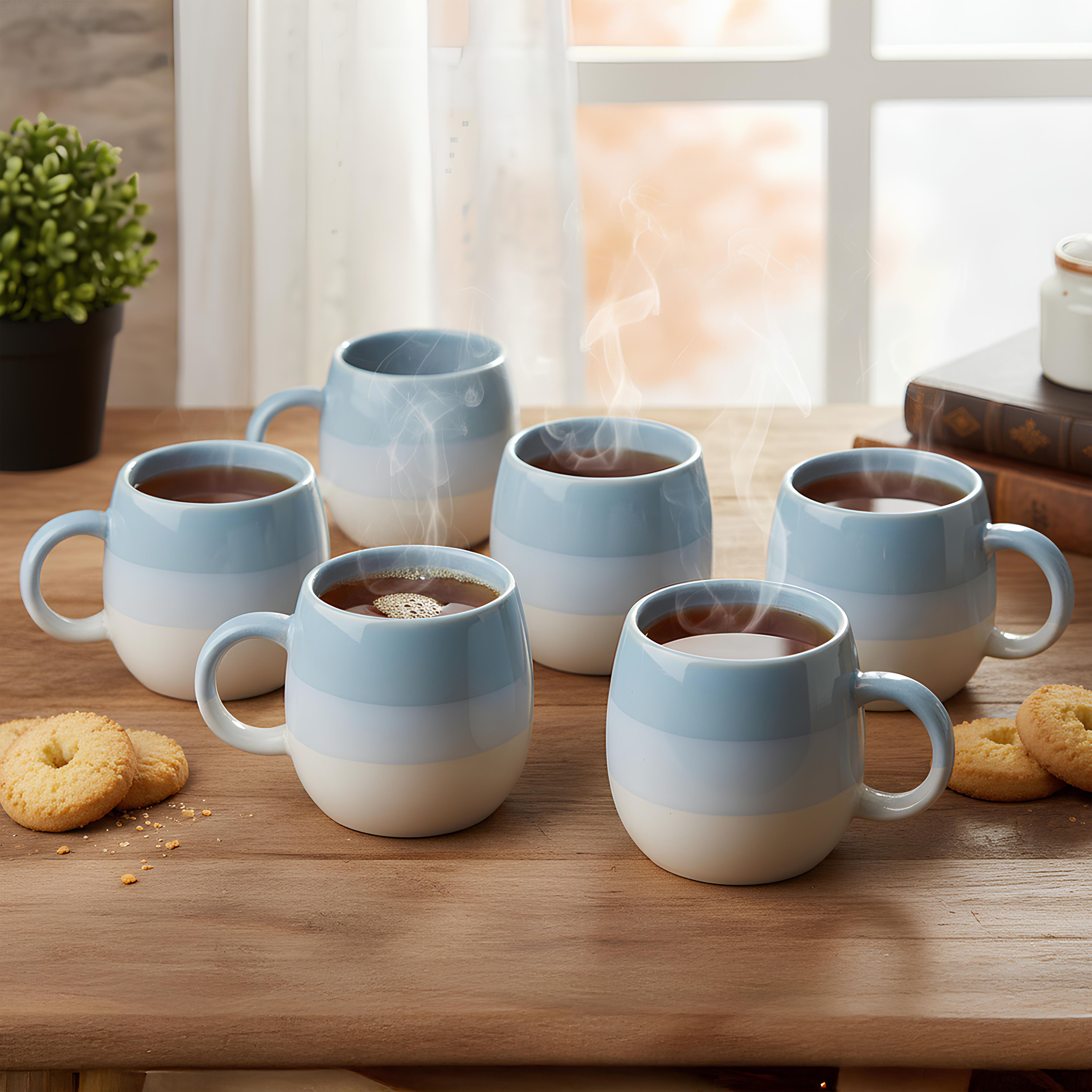 trisha Pack of 6 Ceramic Sky Blue Tea Cup Set Of 6 | Capacity 180 ML-picture-22