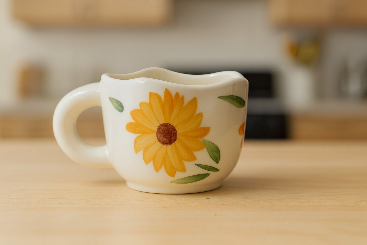 dream gift collection Pack of 1 Ceramic Handcrafted Sunflower Design Cup for Tea & Coffee-picture-10