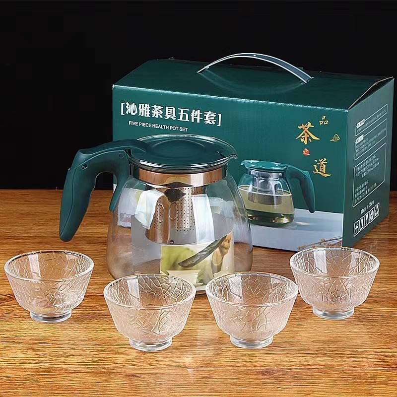 new bhumi enterprise Premium Glass Teapot Set with Infuser and Cups Heat Resistant Elegant Tea Urn-picture-26