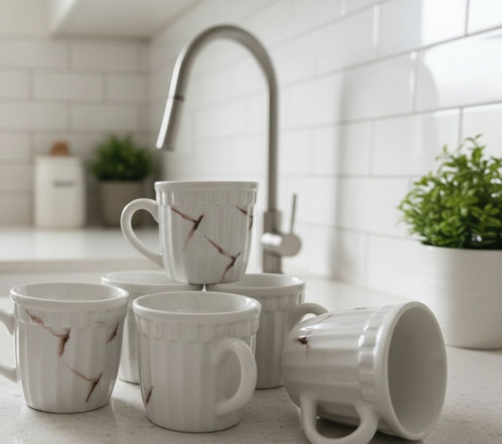 flipkart smartbuy Pack of 6 Bone China Premium Tea coffee Cups Set of 6 | Coffee Mugs for Home Office-picture-44