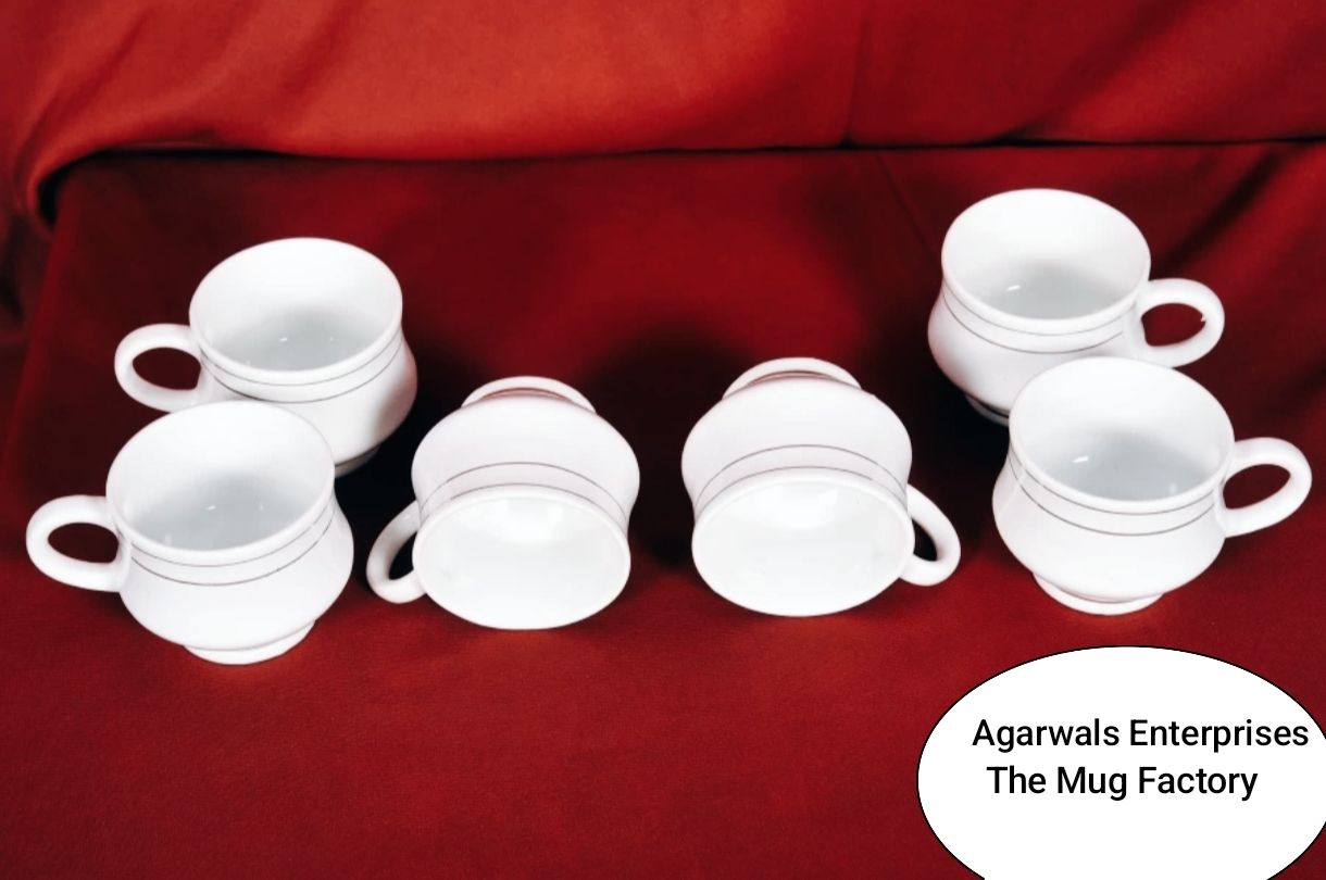 agarwals enterprises Pack of 6 Ceramic Ceramic Mona White Tea Cups Set of 6-picture-14