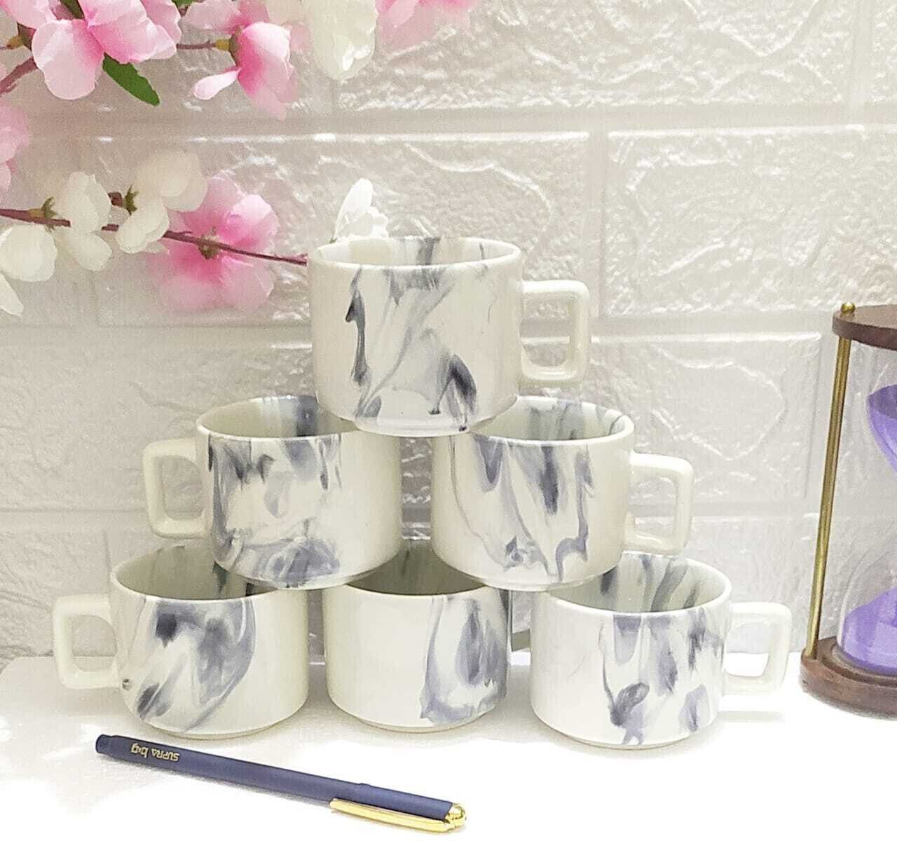 Ceramic Ceramic Coffee/Tea Cups Beautiful Blackline Cup Round Shape Big Size-image-16