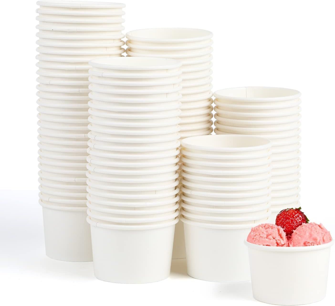 zd retail Pack of 50 Paper Cups 100 ml Ice Cream Cups Disposable Bowls-picture-24