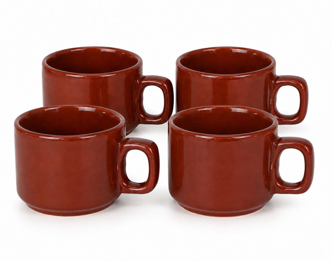 shyam store Pack of 4 Ceramic Stylish Ceramic Tea Cups Set with Handle for Daily Use-picture-31