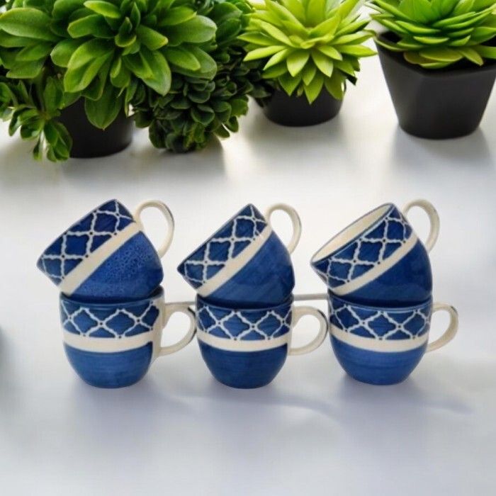 ktcestore Pack of 6 Ceramic 313 Ceramic Mat/Glossy Finish Tea and Coffee Cups with 150 ml Set of 6 Pcs-picture-20
