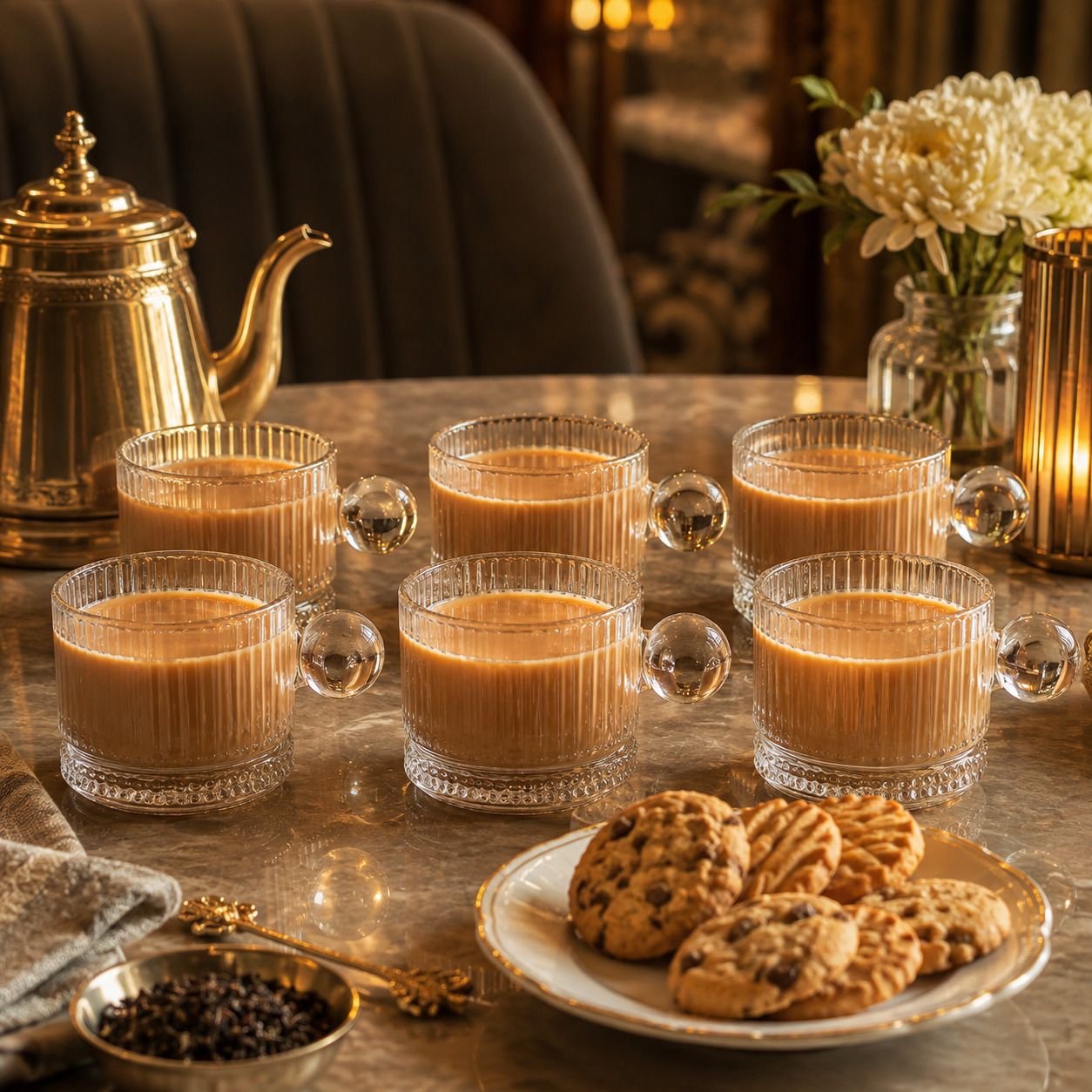 Pack of 6 Glass Classic Glass Chai Cups with Stylish Round Handle-image-44