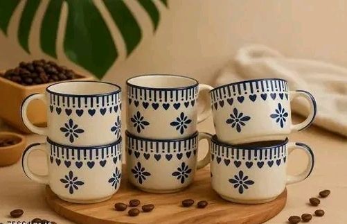rimjhim Pack of 6 Ceramic Tea cup and coffee-picture-46