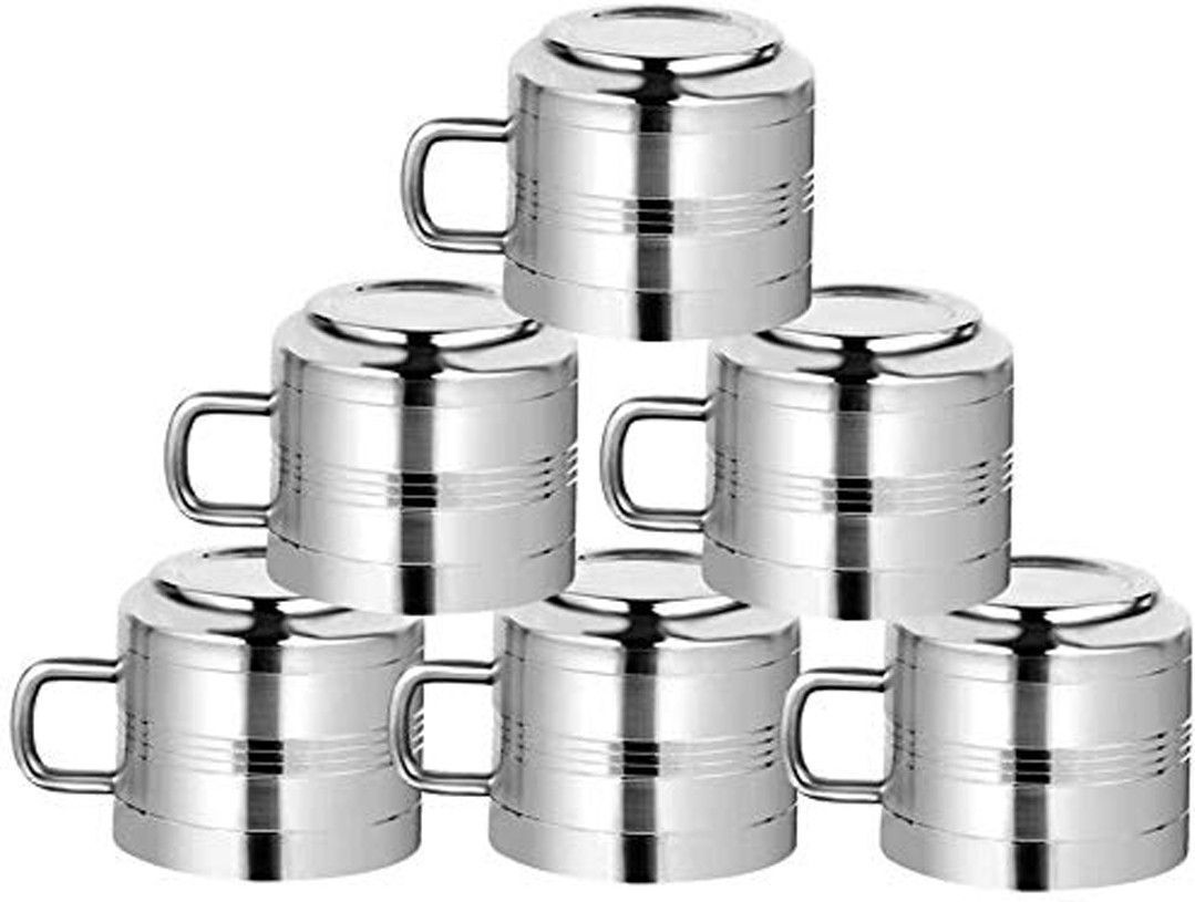 kitchenwonders Pack of 6 Stainless Steel Stainless Steel Double Wall Tea/Coffee Cup-picture-11