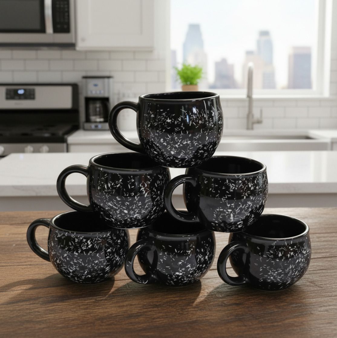 the cuppist Pack of 6 Ceramic Black Tea cup set of 6 for Home/Office/Gifts-picture-26