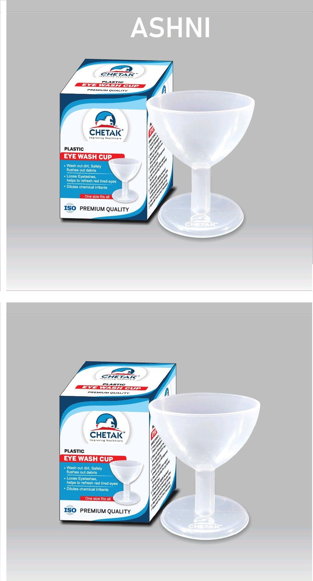 ashni Pack of 2 Plastic Eye Wash Cup Premium Pack of 2 Plastic Transparent cup Best For Home & Clinic-picture-9