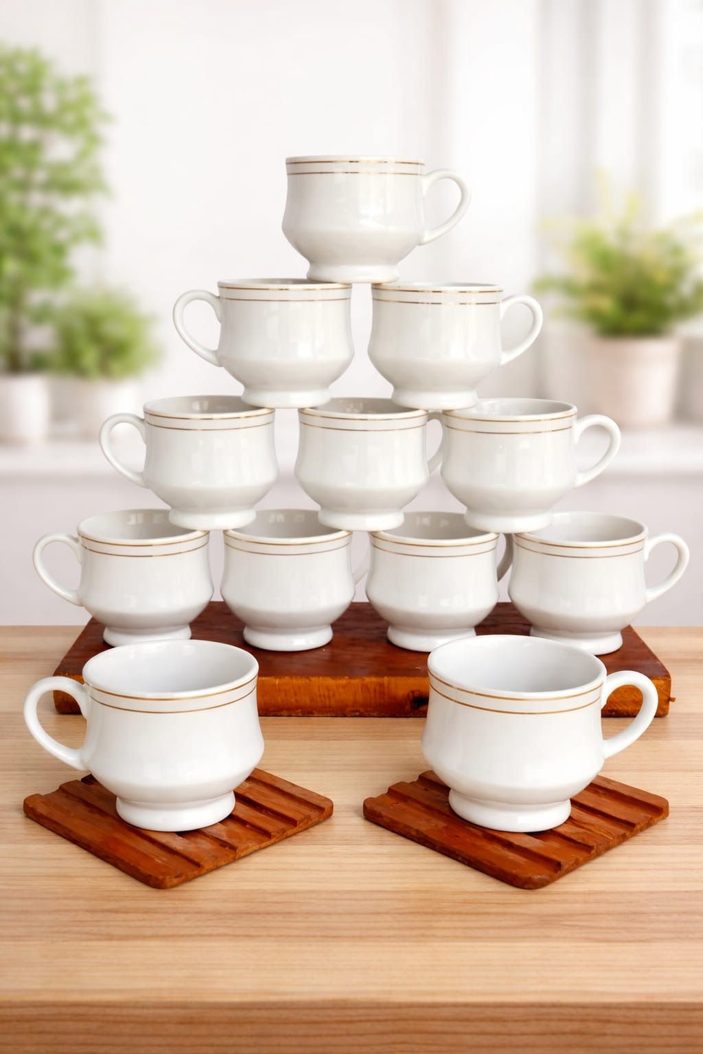 rishabhceramic Pack of 12 Ceramic Luxury Gold Line Ceramic Cups-picture-27