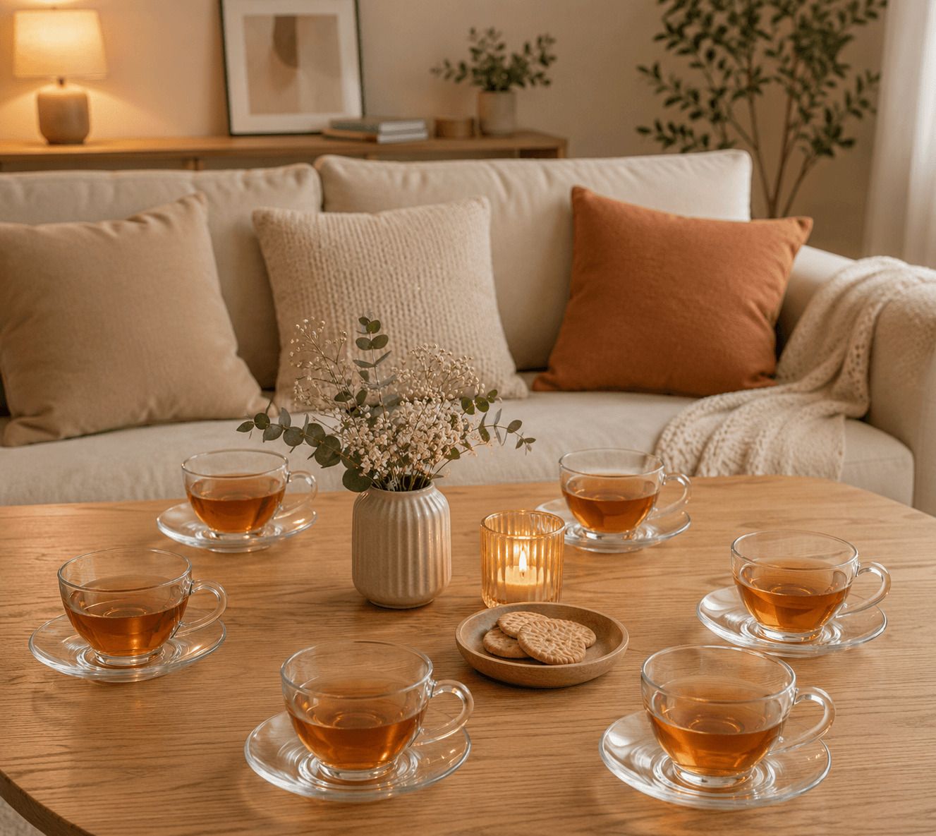 s1store Pack of 12 Glass Glass Tea and Coffee Cup Saucer Set 12 Pieces Transparent Model 66 Set-picture-20