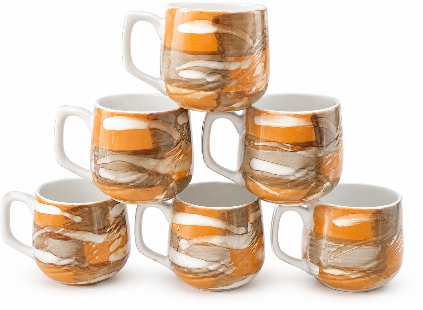 kiki creation Pack of 6 Bone China, Ceramic Luster tea cup set-picture-30