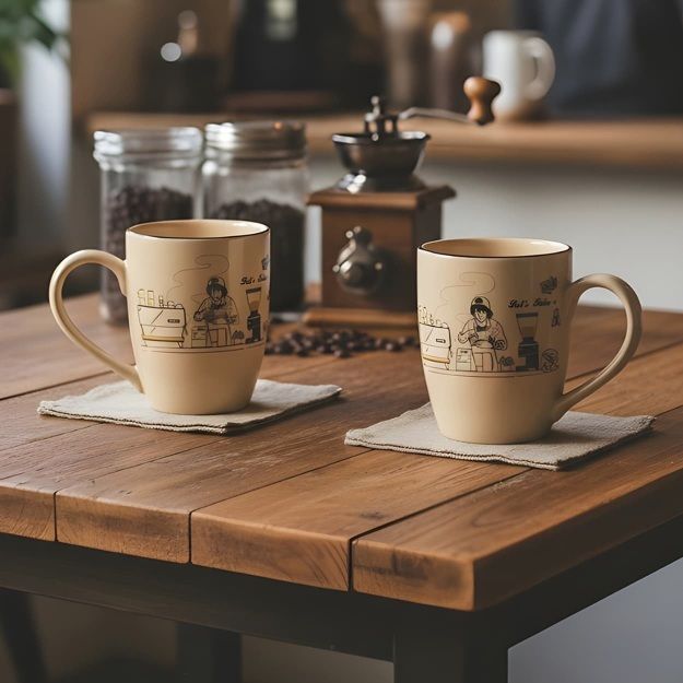Pack of 2 Ceramic Royal Blue Cup set For Tea/Coffee-image-2