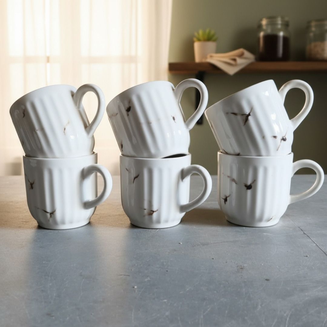 shailzz's Pack of 6 Bone China Tea Cups Set of 6 | Coffee Mugs for Home Office, perfect for gifting-picture-20