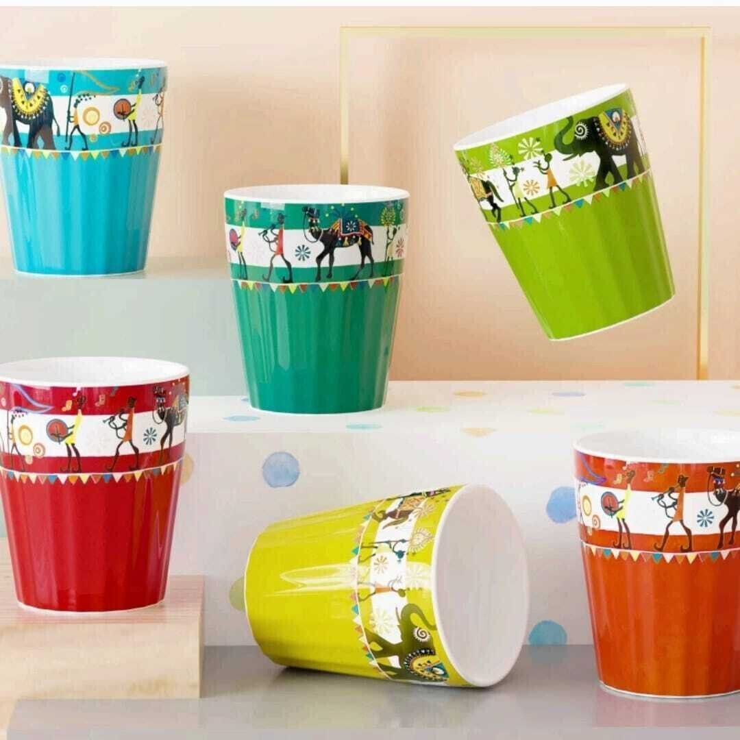 aav world Pack of 6 Ceramic multicolour tea glass in ceramic-picture-23