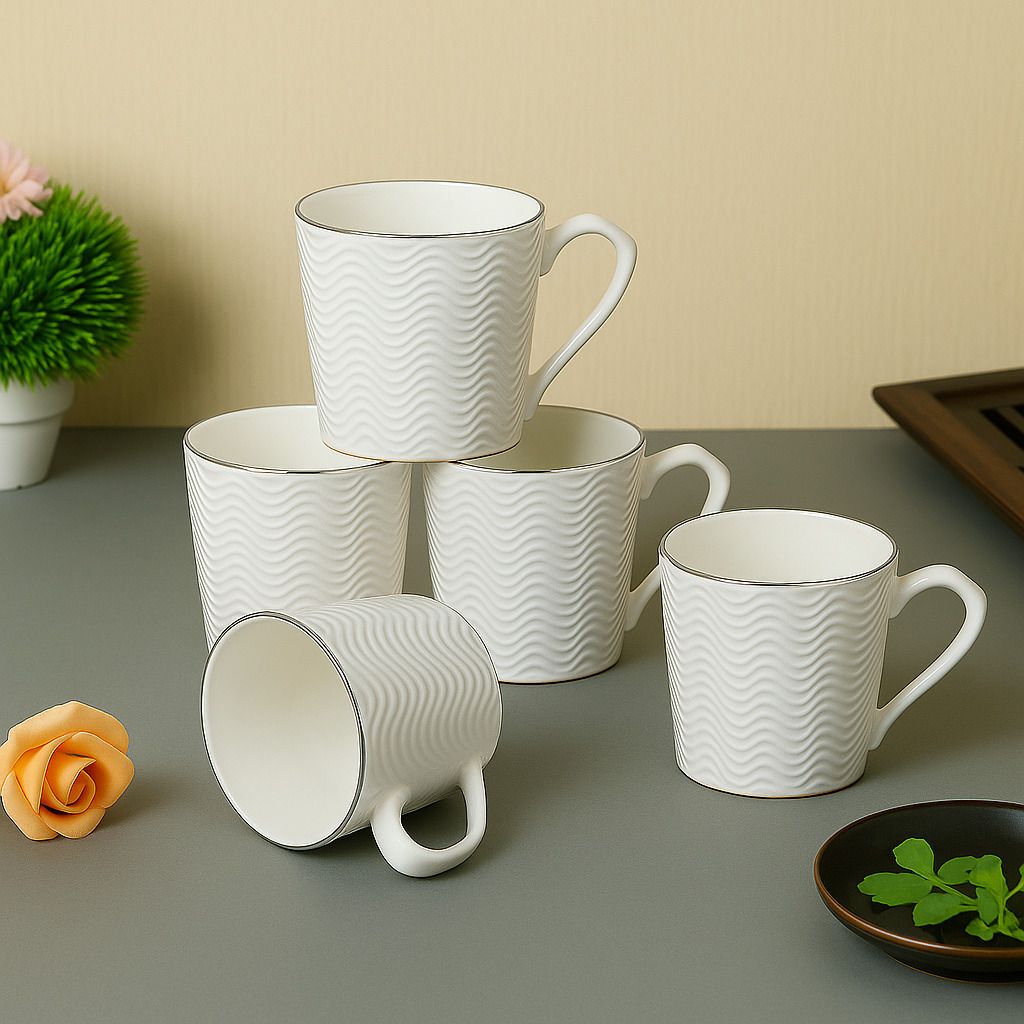 upc Pack of 6 Bone China Festival Series Set of 6 Coffee Mugs New Modern Design Fine Bone China Ceramics Tableware, Premium Light Tea/Coffee Cups (Set of 6 Mugs in a Box)-picture-30