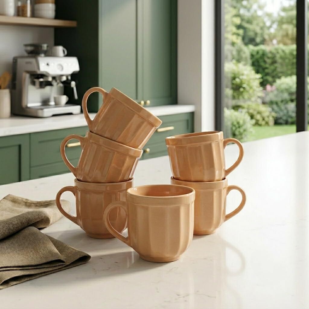 zynkraft Pack of 6 Ceramic Tea Cup | Coffee Mug Porcelain Ceramic - Microwave Safe Chai/Coffee Mug-picture-38