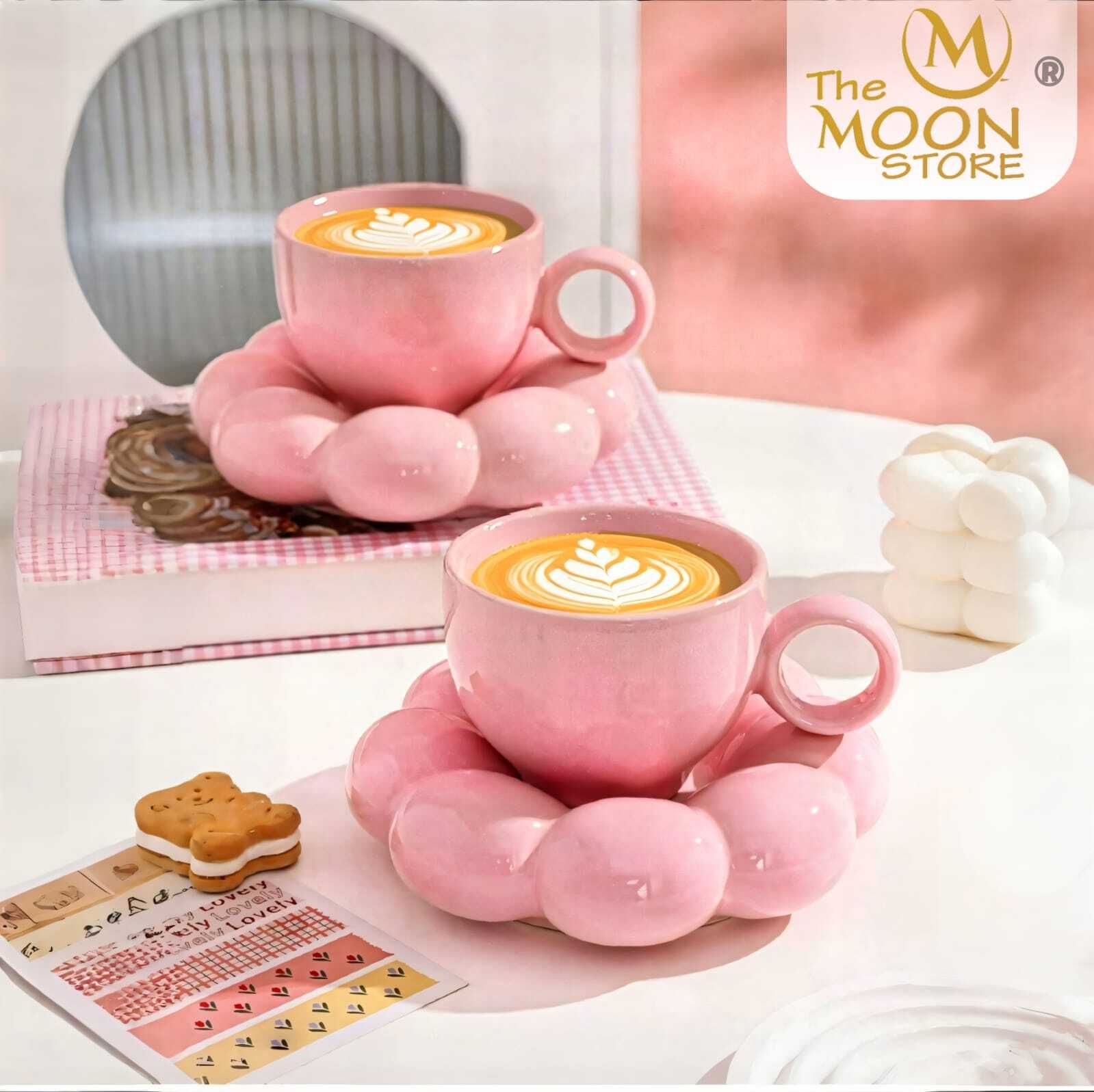 themoonstore Pack of 2 Ceramic Ceramic Sunflower Bloom Cup and Saucer Set-picture-15
