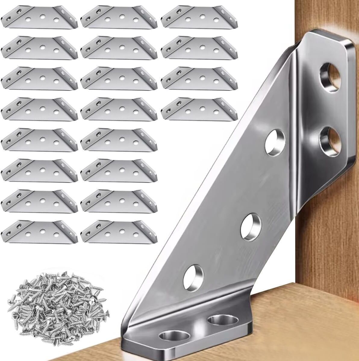 Shape Corner Bracket for Furniture & Shelves, Metal, Set of 5 10 x 5 x 10 Shelf Bracket-image-40