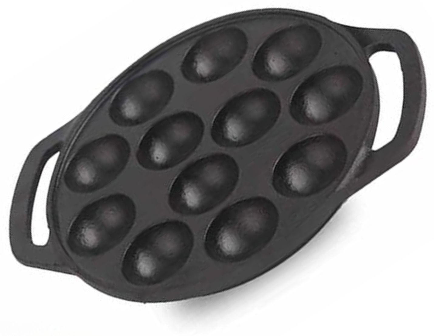 Pre-Seasoned Cast Iron Paniyaram Pan, 12Pit Appe/Paddu Maker Cupcake Maker
