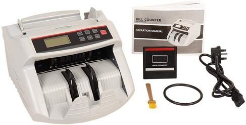 HINDVANTURE Double mg heavy duty cash counting machine with fake note detection Countertop Counterfeit Currency Detector image 1
