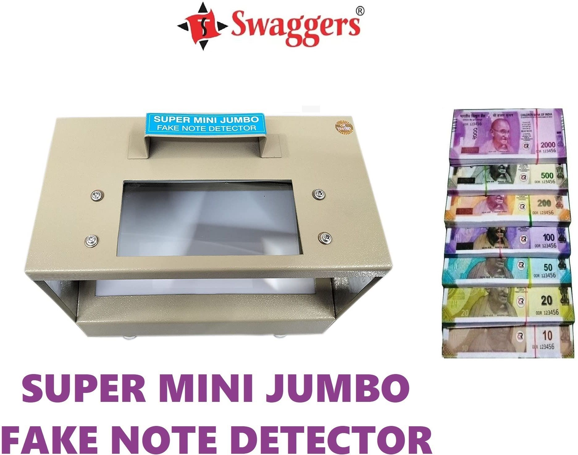 SWAGGERS Manual Fake Note Detection Machine/Fake Bill and Banks Check Checking Machine (Super Mini Jumbo) Handheld Currency Detector-image-8