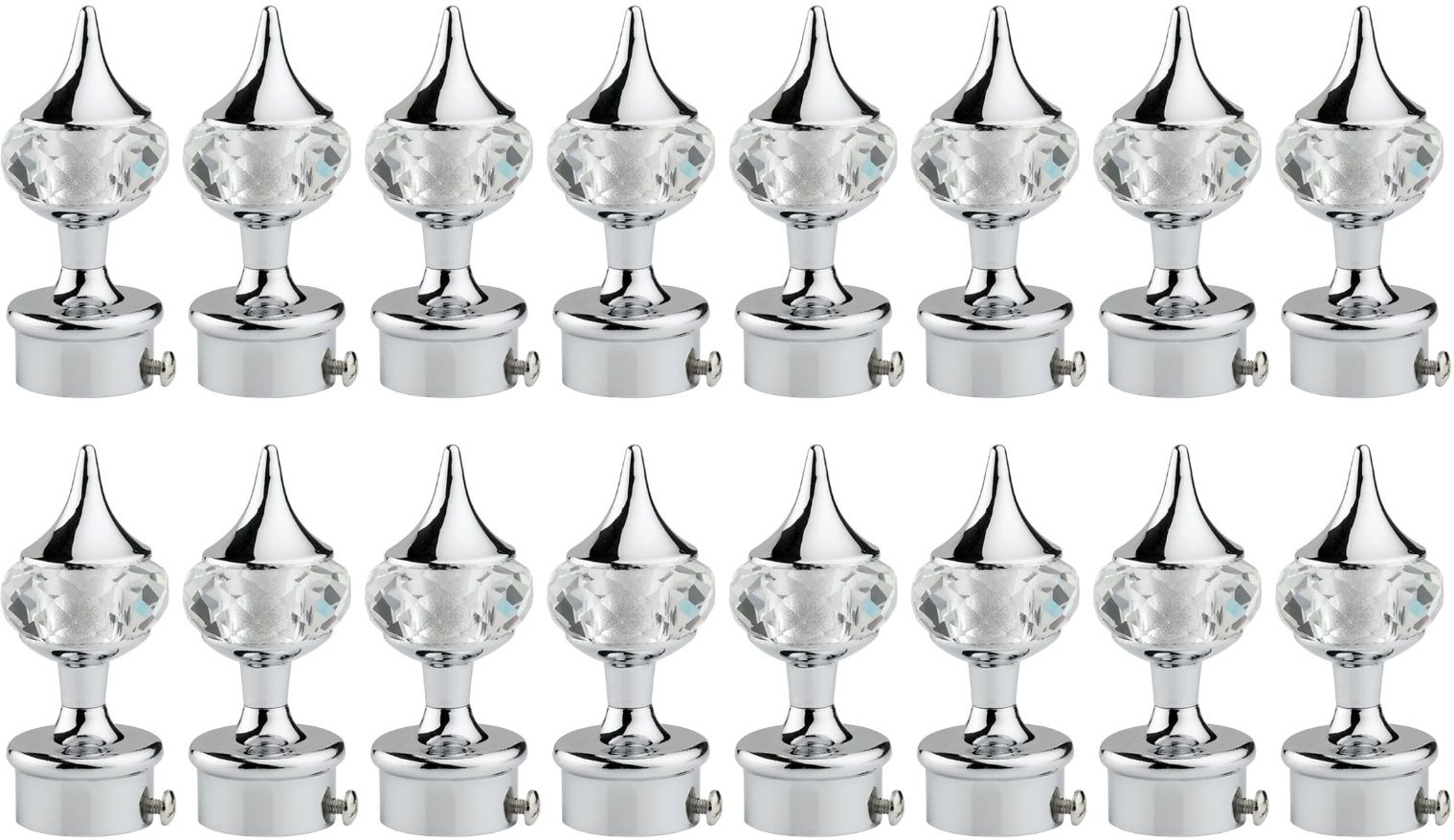 ghazian Silver Curtain Knobs, Rod Rail Bracket Metal-picture-23