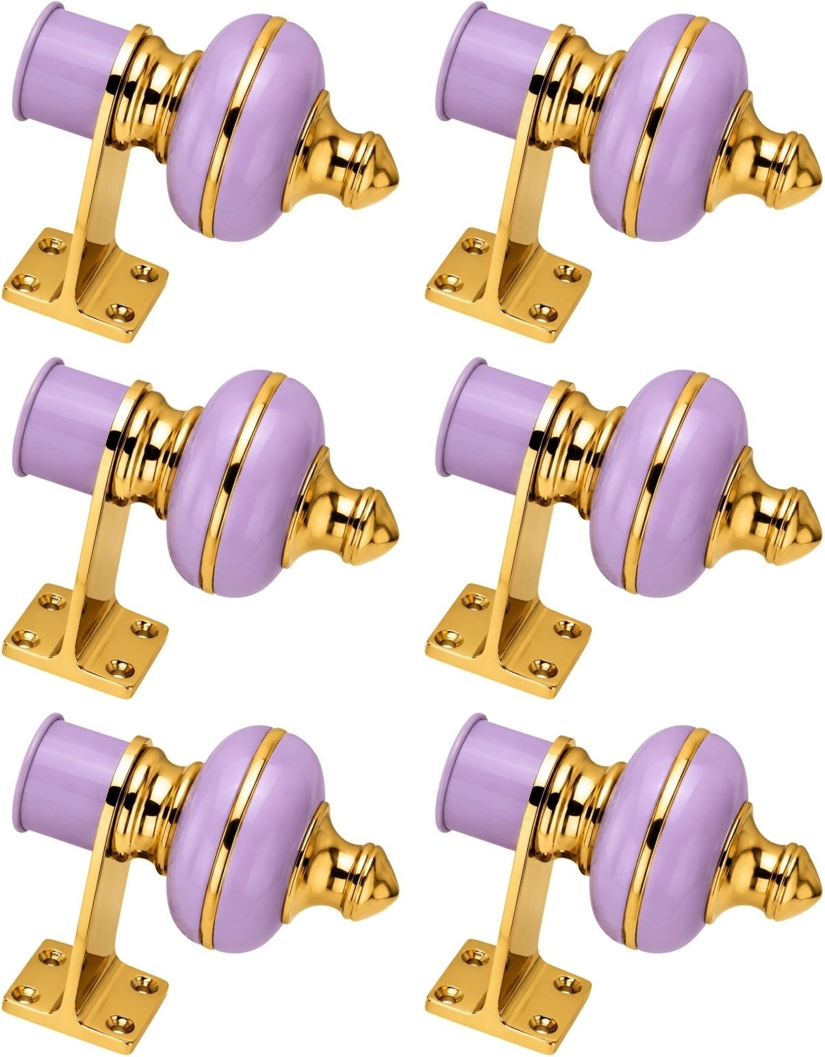 ghazian Lavender, Gold Curtain Knobs, Rod Rail Bracket Metal-picture-8