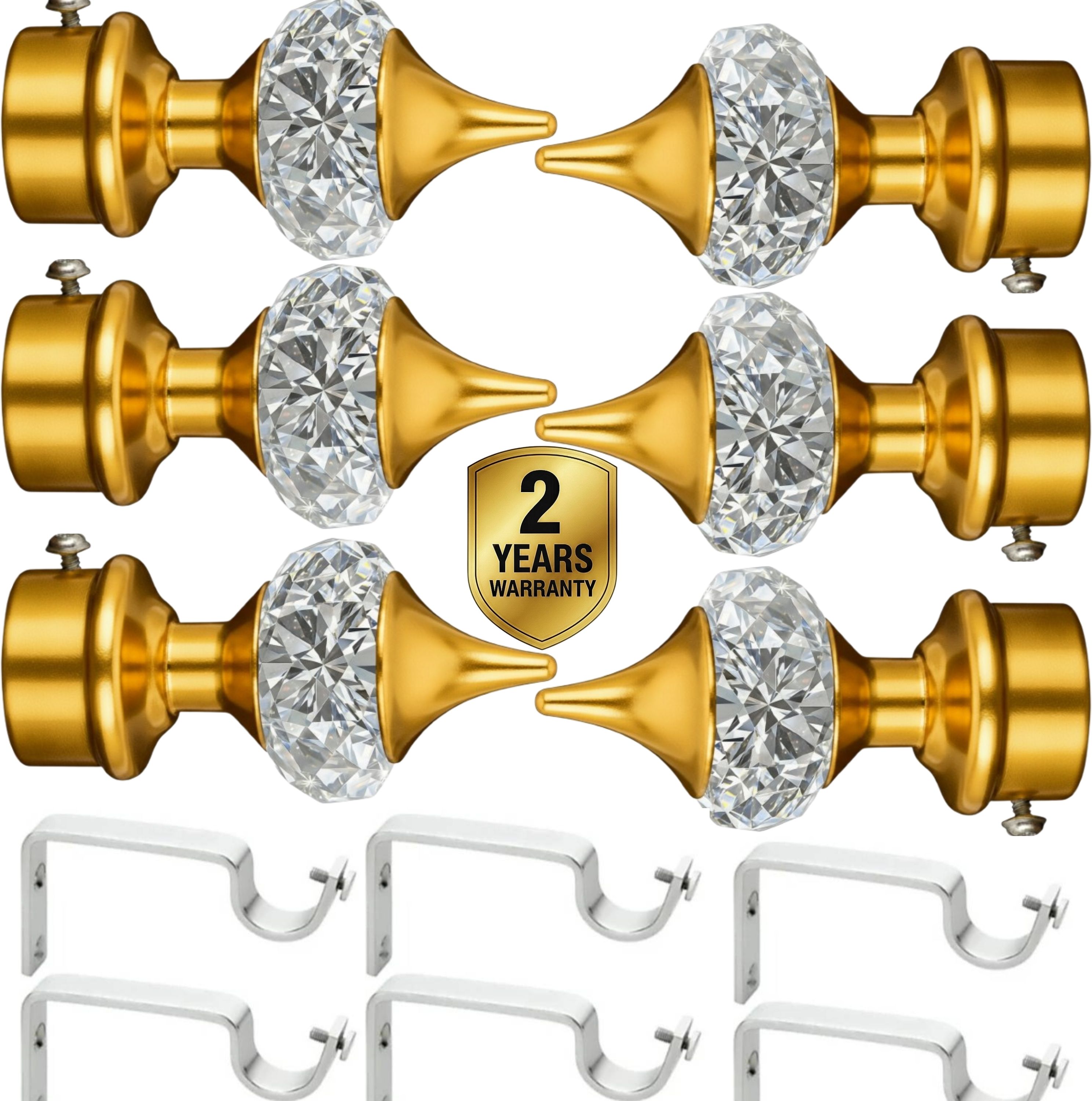 ghazian Gold Curtain Knobs, Rod Rail Bracket Metal-picture-20