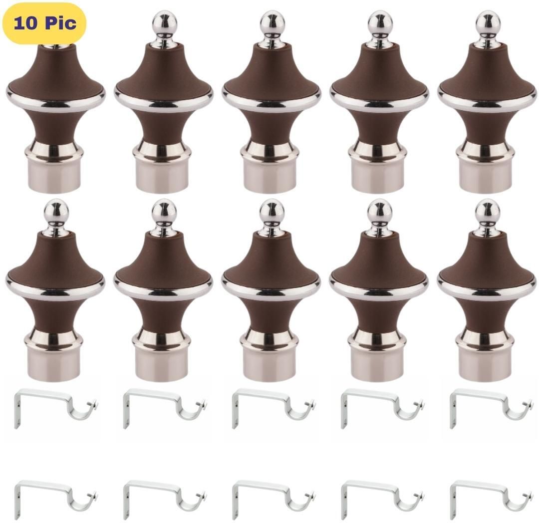 Brown Rod Rail Bracket, Curtain Knobs Metal-image-15