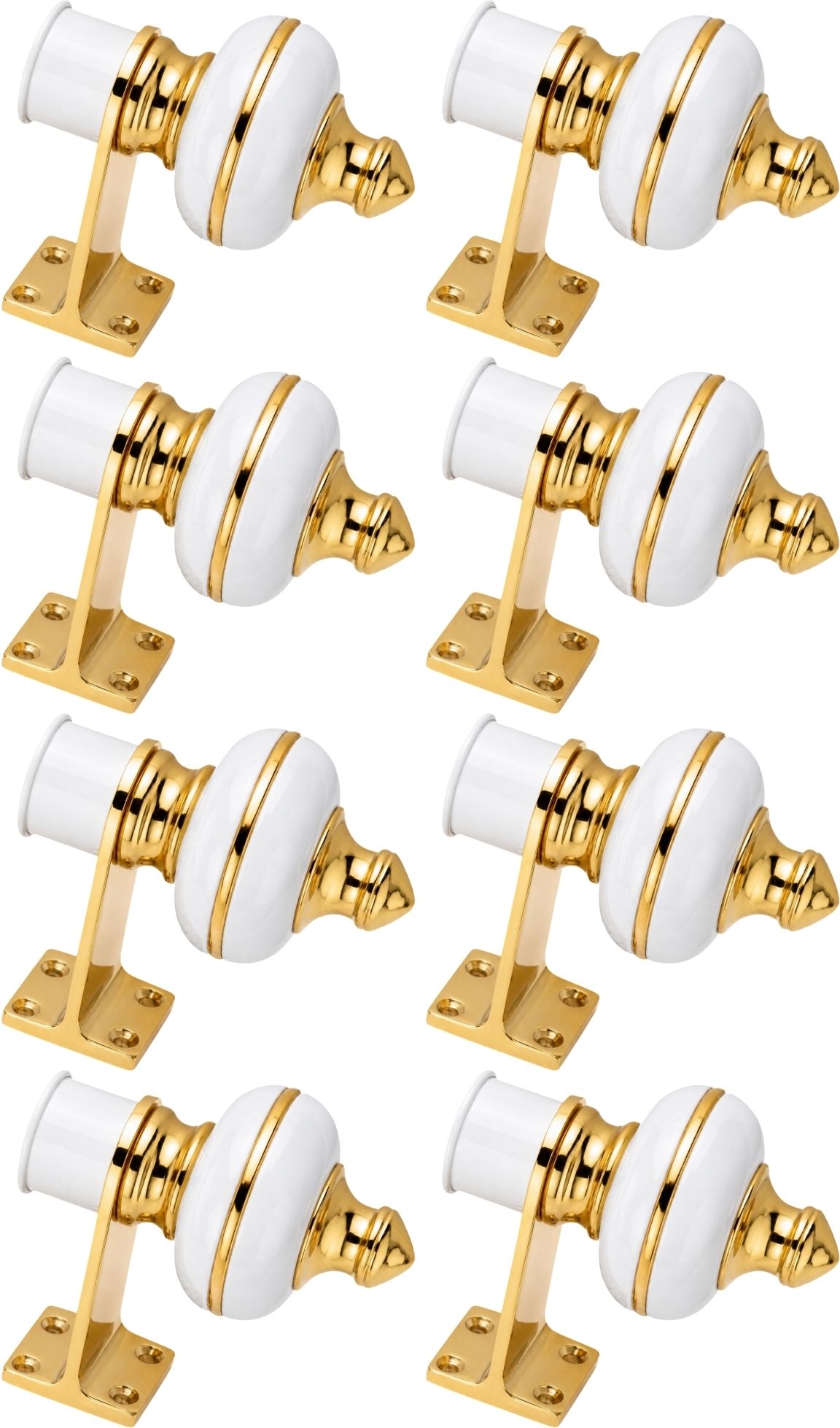 ghazian White, Gold Curtain Knobs, Rod Rail Bracket Metal-picture-3