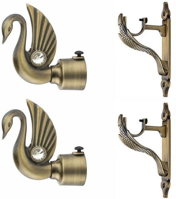 gloxy Gold Rod Rail Bracket, Curtain Knobs, Curtain Hooks, Curtain Rods Metal-picture-10