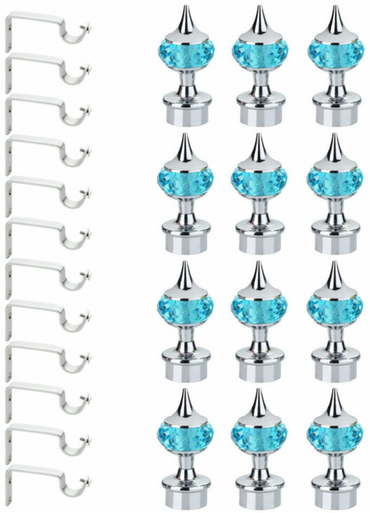 Dark Blue Curtain Hooks, Curtain Knobs, Curtain Rods, Rod Rail Bracket Metal