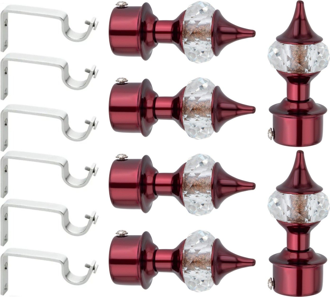 ghazian Maroon Curtain Knobs, Rod Rail Bracket Metal-picture-20