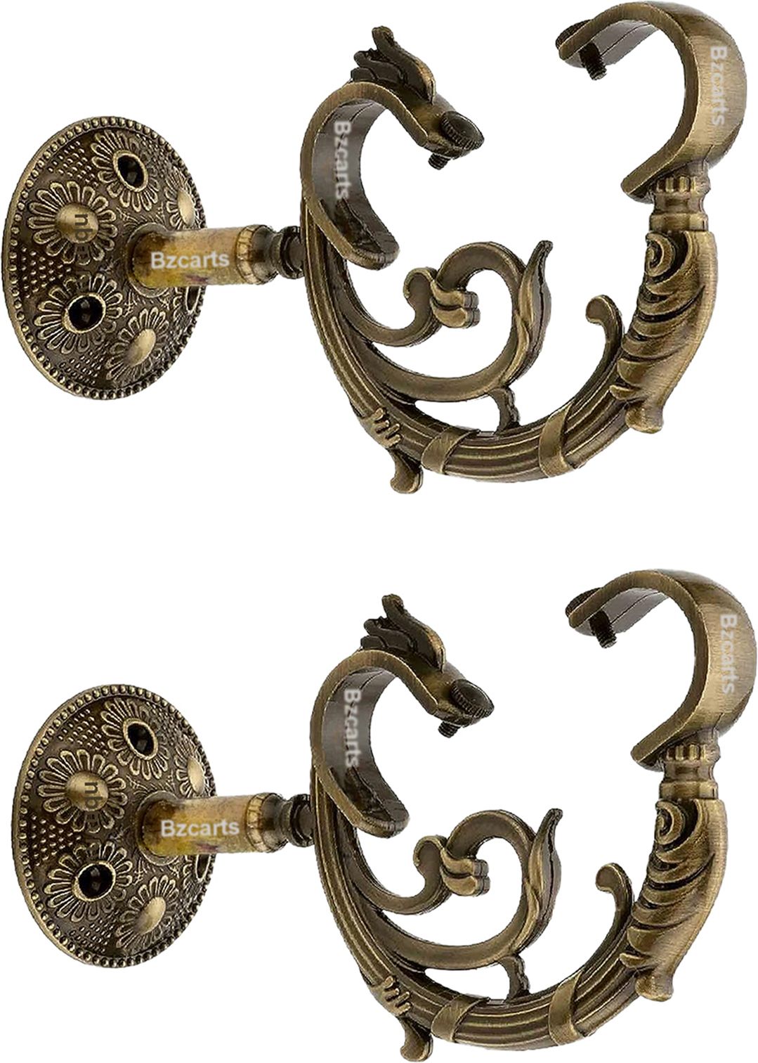 Brown Curtain Knobs, Curtain Hooks, Curtain Rods, Rod Rail Bracket, Tieback Hook, Curtain Rings Metal-image-22