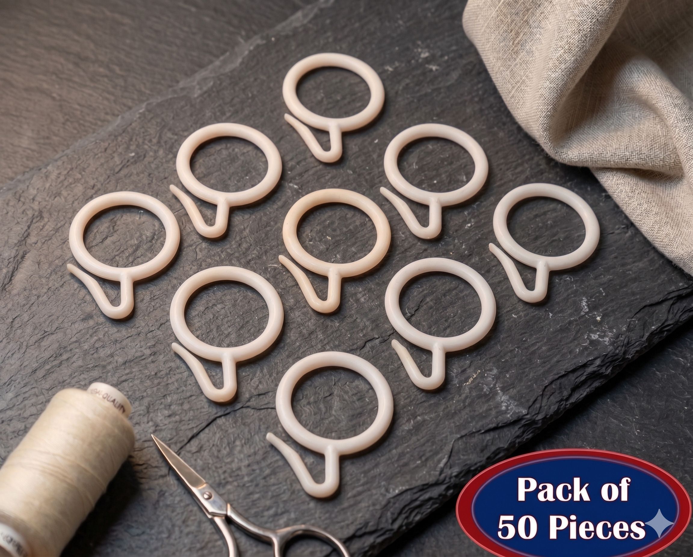 White Curtain Rings, Curtain Hooks-image-41