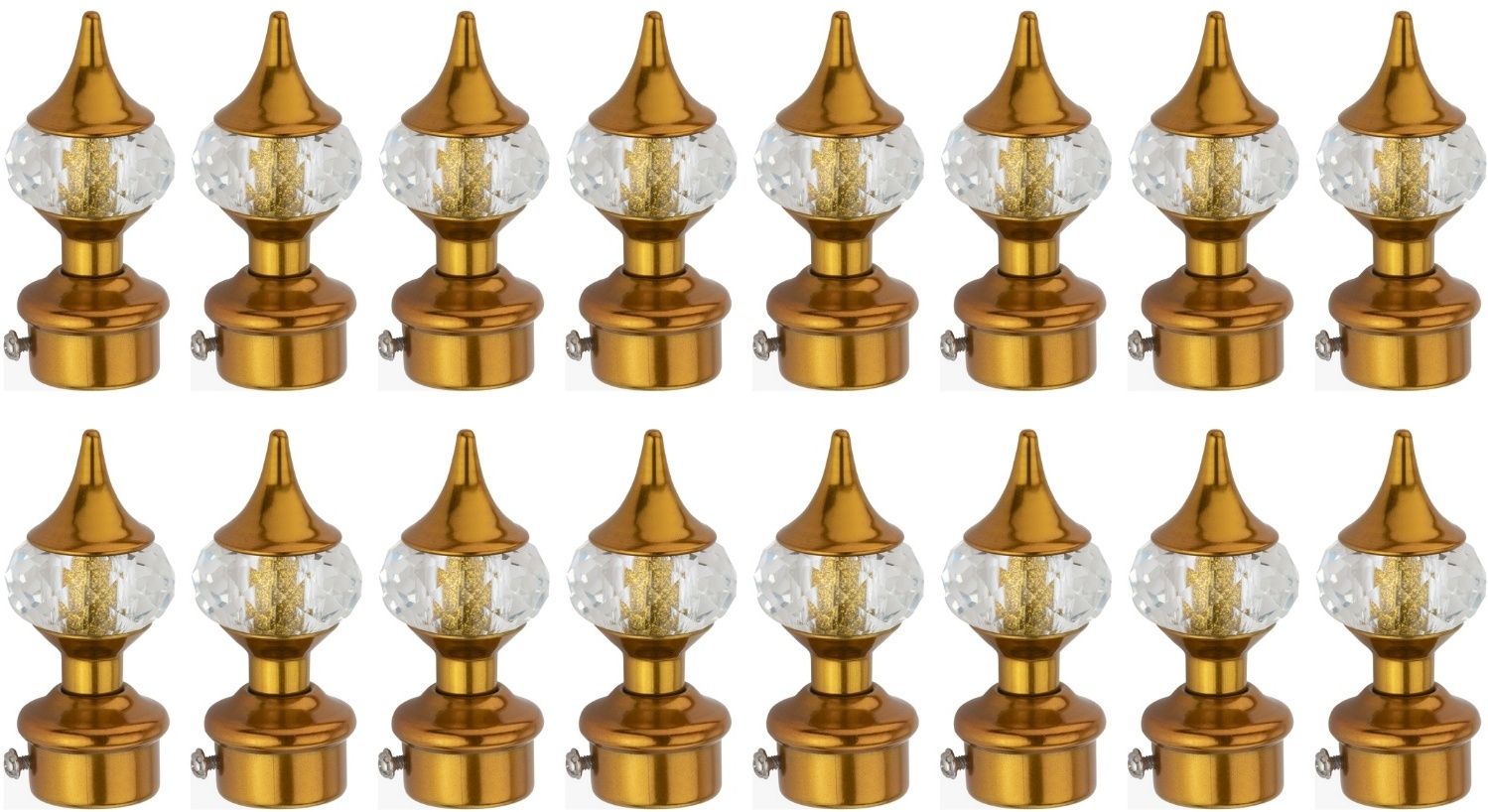 Gold Curtain Knobs, Rod Rail Bracket Metal