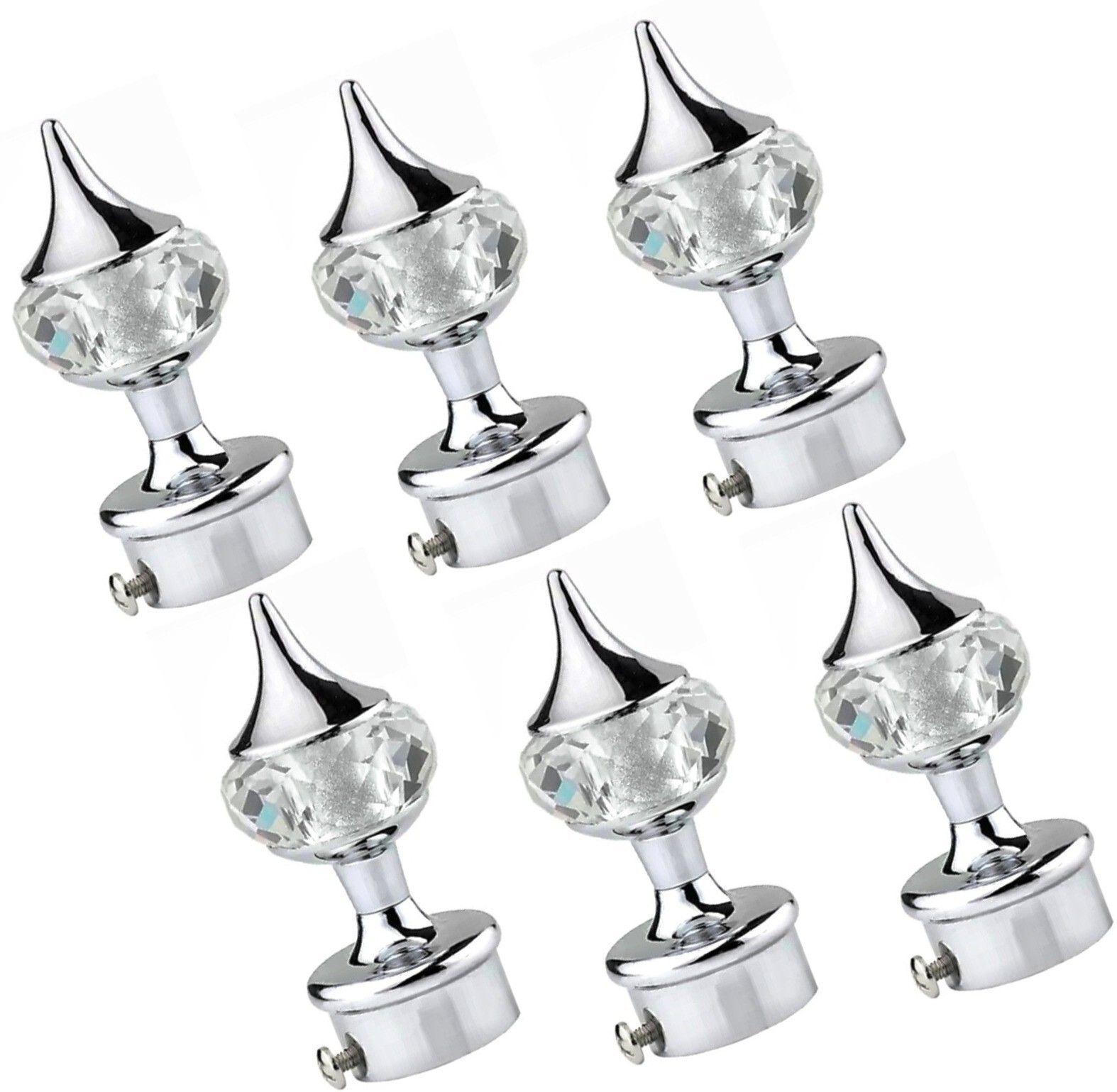 ghazian Silver Curtain Knobs, Rod Rail Bracket Metal-picture-10