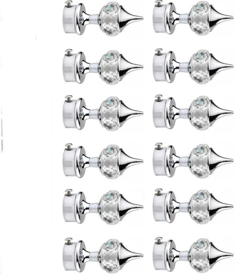 worldson Silver Curtain Knobs, Rod Rail Bracket, Curtain Rods, Tassels Metal-picture-10