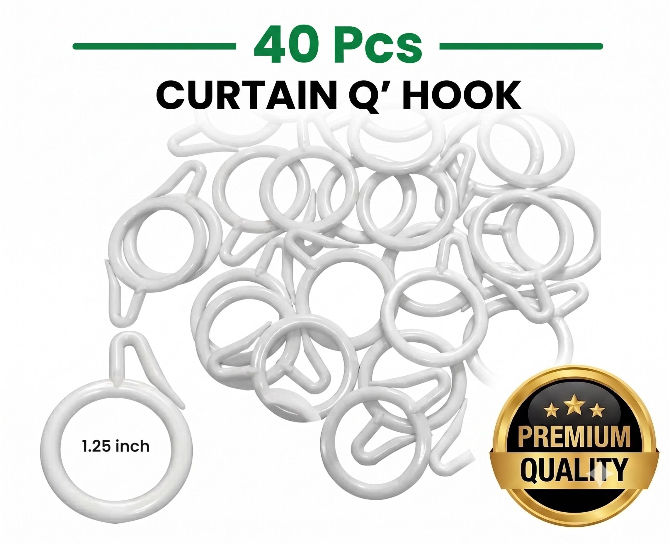 White Curtain Rings, Curtain Hooks-image-40