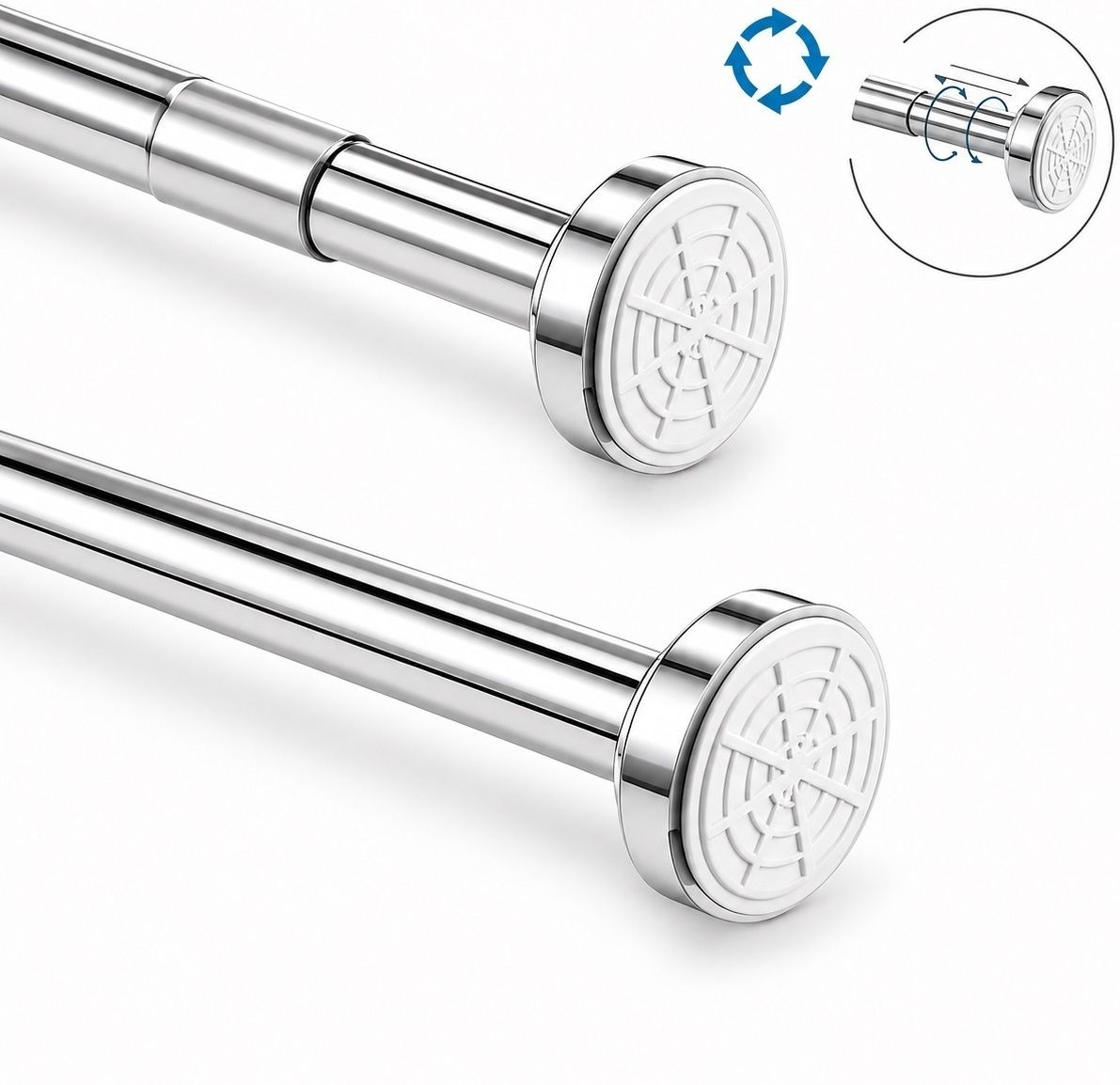 Silver Curtain Rods Metal-image-0