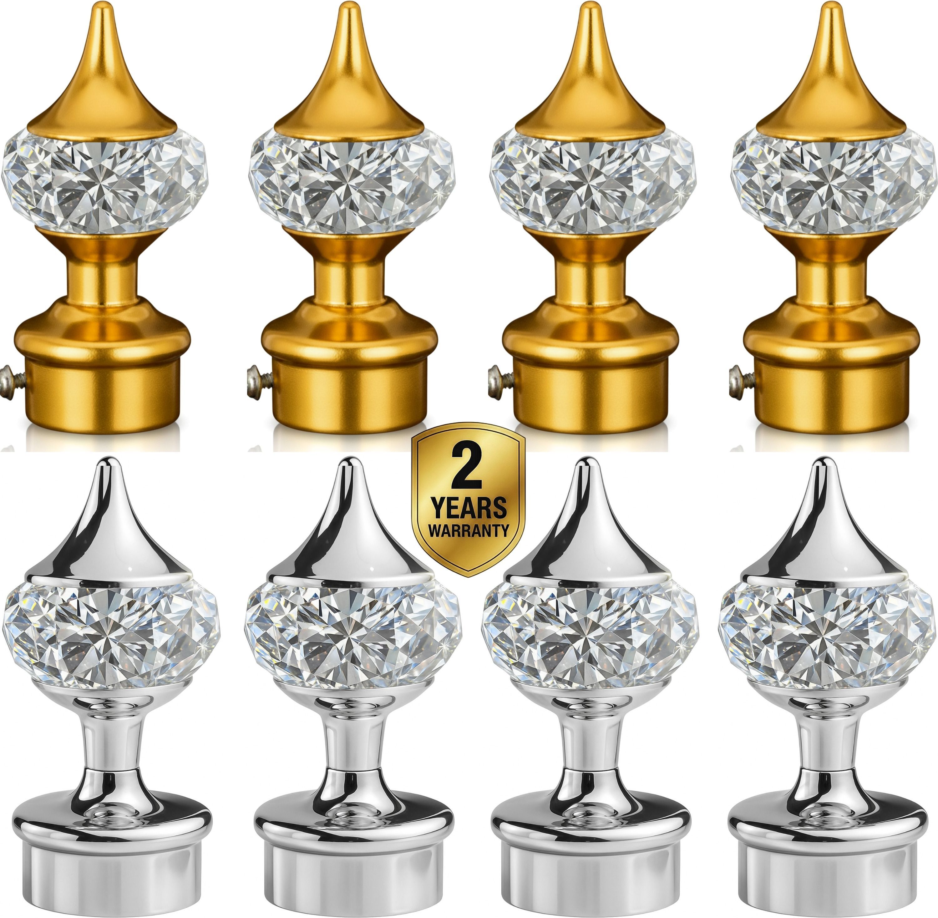 ghazian Silver, Gold Curtain Knobs, Rod Rail Bracket Metal-picture-12