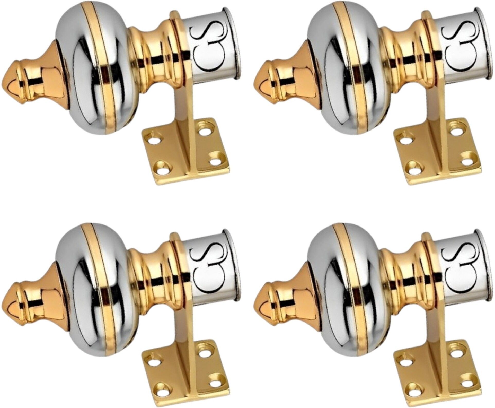 Silver Curtain Knobs, Rod Rail Bracket Metal-image-33
